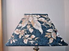 Abat-jour carré toile marbée bleu fleurie   33 x 33  cm