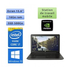 Occasion - HP Zbook 15 G3 - Windows 10 - i7 16Go 500Go SSD - 15.6 - Webcam - M60