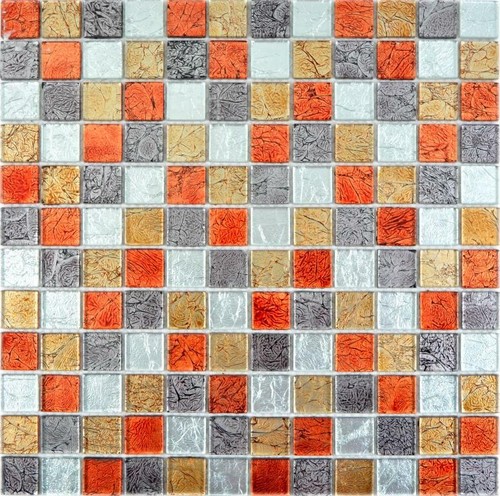 Mosaïque argent rouge bleu - mosaïque,