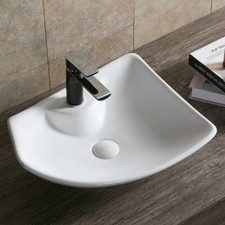 Design Embout Évier Céramique Lavabo + Lotus Effet Blanc 485 385 140 MM