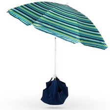 Parasol de Jardin Plage 147cm avec Support et Sac de Transport Portable