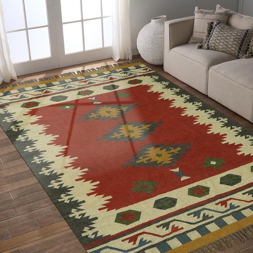 Tapis kilim jute laine - jute, runner
