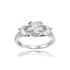 Argent Sterling Zircone Coupe