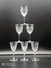 6 verres à vin Blanc en cristal de BACCARAT modèle COMPIEGNE  ,H 14,5 cm,signé .