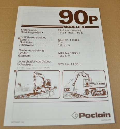 1984 poclain 90p - poclain, excavator