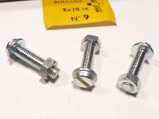 vintage 3 vis carter 5x20 boulons M5 tete fendue écrou fixation porte bagage