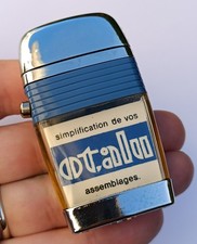 briquet a essence Scripto Vu lighter chrome bleu vintage France collectible old