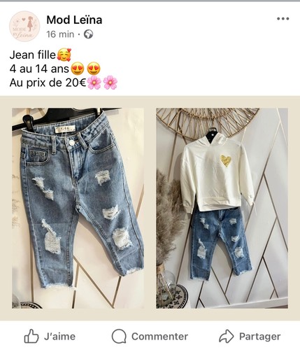 Jean large troue fille - à,