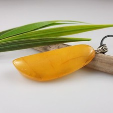Pendentif en ambre blanc Butterscotch Teardrop Collier de pierres...