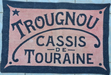 ANCIEN TAPIS DE JEUX DE CARTE CAFE ABSINTHE TROUGNOU CASSIS TOURAINE