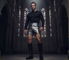 Nouveau short cuir argenté - nouveau, en