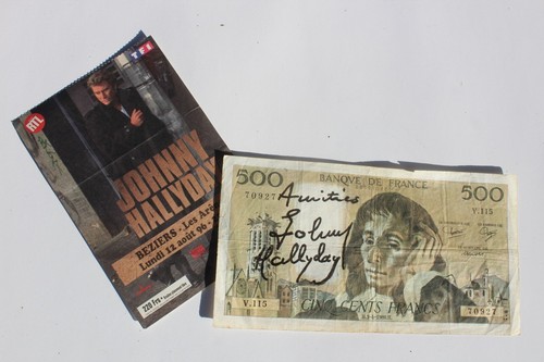Autographe johnny hallyday - autographe,