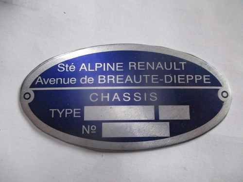Plaque identification - plaque, d'identification