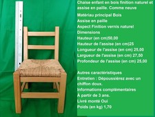 Chaise enfant bois - en, finition