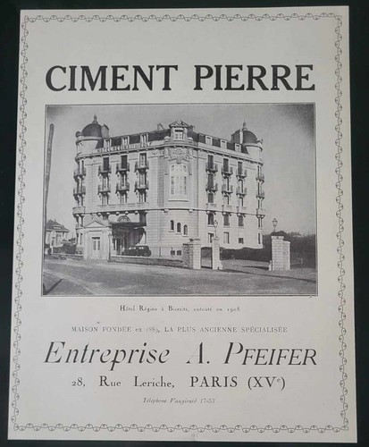 1932 pfeifer ciment - a.pfeifer, pierre