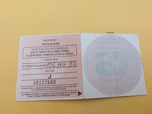 Ancienne vignette fiscale