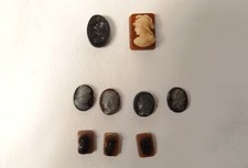 Lot 9 camées anciens agate