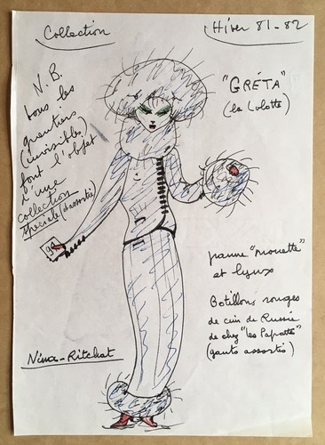 Dessin original encre irène - original,
