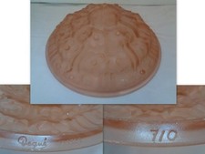 LUSTRE VASQUE COUPELLE EN PATE DE VERRE ROSE SIGNE  DEGUE  710  ART DECO