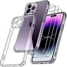 AntiChoc Coque + 2 Verre Trempé pour iPhone 17 16 16e 15 14 13 12 11 Pro MAX/XR