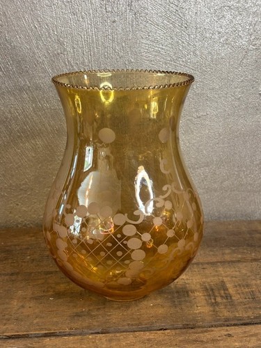 Ancienne tulipe verre jaune - ancienne,