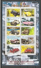 FRANCE 2000 - Souvenir Sheet n° 30 - OLD CARS - VOITURES ANCIENNES