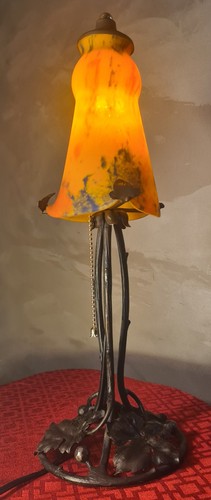 Lampe fer forgé ancien 1900 - lampe,