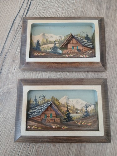 Tableau bois sculpte chalet - sculpte,