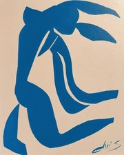 TABLEAU PEINTURE TOILE   FEMME NU BLEU HENRI MATISSE  original  SIGNE CHRISK