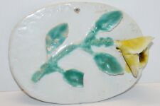 JOLIE ANCIENNE PLAQUE MURALE DECORATIVE FLEUR IMPRESSIONNISTE FIN XIXe VITRINE