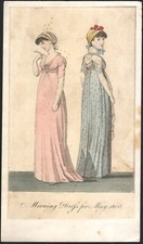 1800 Gravure aquarellée Mode