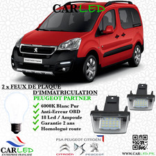 2x Feux de plaque d'immatriculation LED Peugeot Partner III
