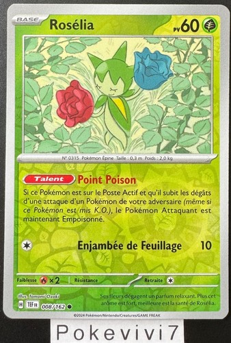 Carte pokemon roselia 008 162 - roselia, 008/162