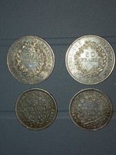 lot 4 pièces argent hercule