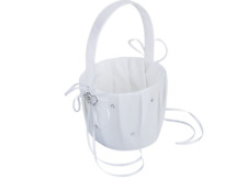 Panier en satin blanc pour mariage