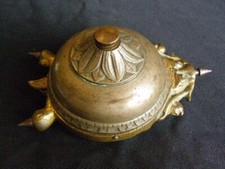 tres ancienne alarme de porte sonnette de table bronze