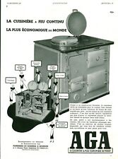 Publicité ancienne cuisinière Aga 1937 issue de magazine 