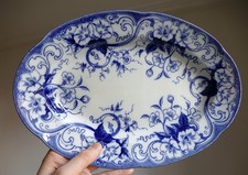 Plat Service Flora Faïence LM & Cie Creil & Montereau XIX e