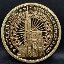 JETON TOURISTIQUE 31mm Doré STRASBOURG CATHEDRALE NOTRE DAME SOUVENIRS ET PATRIM