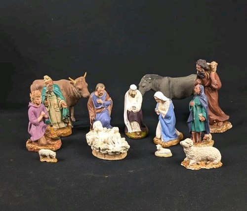 Crèche santons plâtre - crèche,