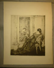 Aquatinte originale, Femme