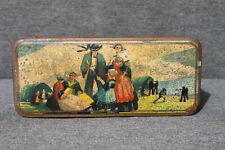 Ancienne Boite Tôle Lithographiée Galettes Saint Michel Tin Box