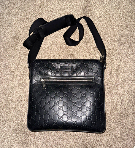 Gucci black messenger - black, gg
