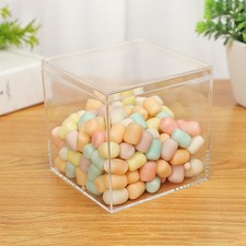  2pcs Cubes carrés en plastique Clear Candy Boxes Mode Boîtes de rangement