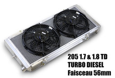 Radiateur ALU 205 TD Turbo Diesel 1.7 1.8L  -56mm- Gros Volume Aluminium Peugeot