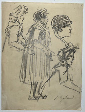 Femme Chapeau DESSIN ORIGINAL signé LEON GALAND XX°