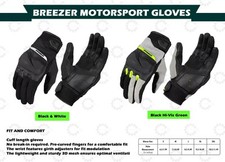 BREEZER "GANTS EN CUIR D'ÉQUITATION SPORT AUTOMOBILE" blanc et noir - noir...