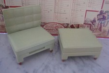 poupée barbie vintage tottaly real house fauteuil sofa vert 2005 +accessoires