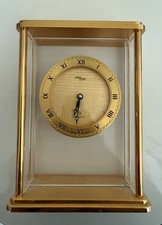 Vintage IMHOF x Bucherer Swiss Desk Clock – 8-Day Mechanical – Gold Brass