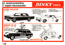 PUB  MINIATURE " DINKY TOYS "  FORD GALAXIE / BREAK I.D 19  RTL  1967